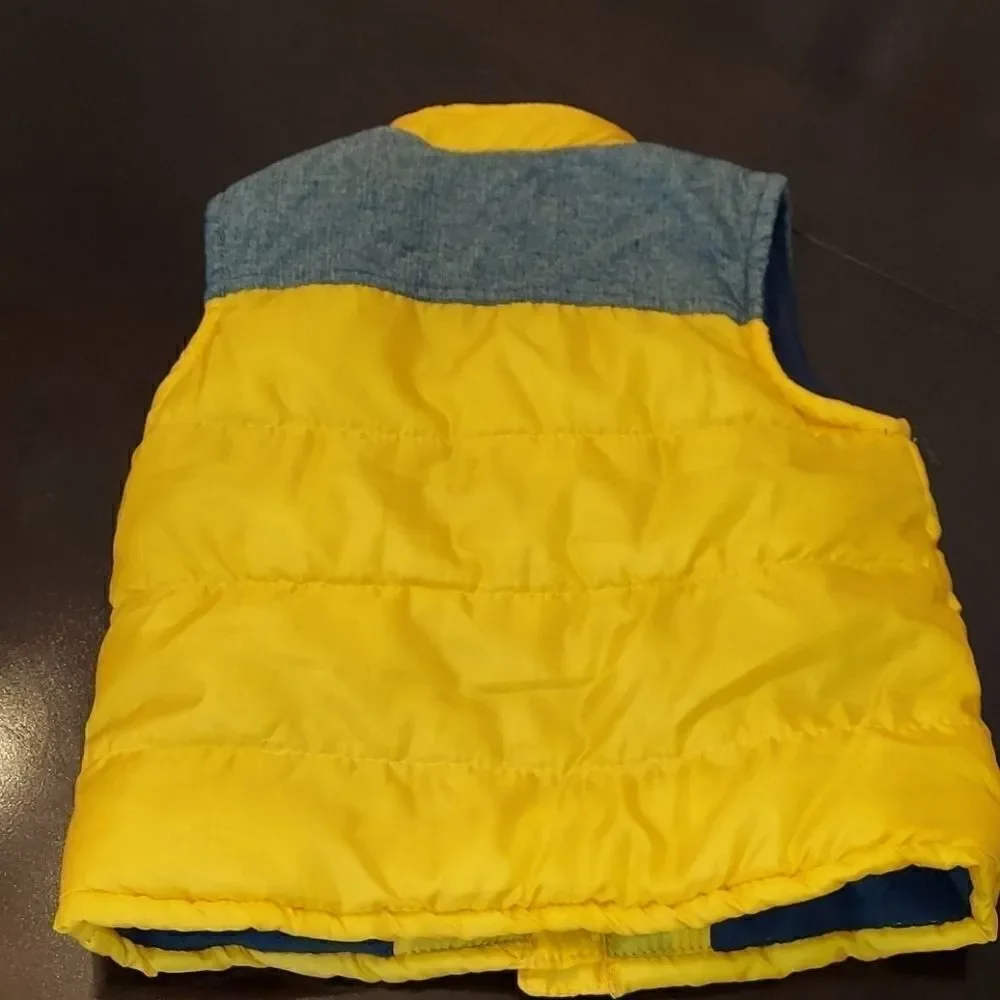 Junior Varsity Yellow Quilted Puffer Vest Sz 3T